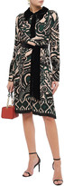Thumbnail for your product : Anna Sui Pussy-bow Velvet-trimmed Printed Crepe Dress
