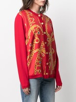 Thumbnail for your product : Céline Pre-Owned 2000s Pre-Owned Chain Print Round-Neck Cardigan