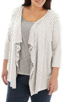 Thumbnail for your product : JCPenney St. John's Bay St. Johns Bay Open-Front 3/4-Sleeve Flyaway Cardigan - Plus