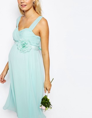 ASOS Maternity WEDDING Chiffon Midi Dress With Corsage