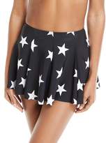 Thumbnail for your product : Norma Kamali Pleated Star-Print Mini Swim Skirt