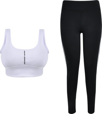 Ladies 2 Pieces Gym Wear Suit Vest And Legging Set Fitness Yoga sports  Fitness