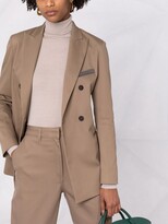 Thumbnail for your product : Fabiana Filippi Double-Breasted Cotton Blazer