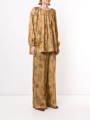 UMA WANG Floral-Print Silk Blouse
