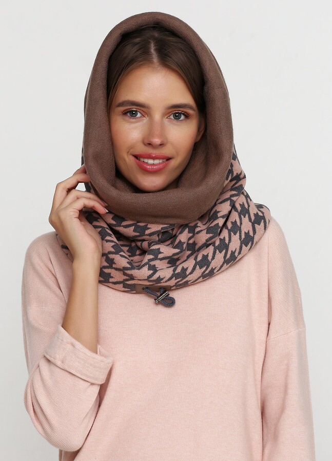 Etsy Womens Wool Cotton Blend Houndstooth Scarf Snood