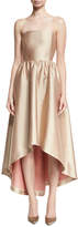 Thumbnail for your product : Co Strapless Satin High-Low Cocktail Dress