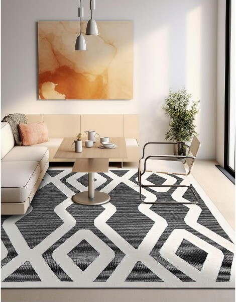 Unique Loom UniqueLoomPrismaticCollectionAreaRug-Trellis(10'SquareGray/Ivory)