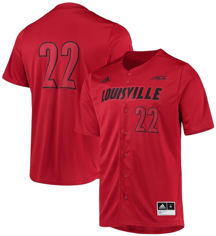 adidas Men's #22 Red Louisville Cardinals Button-Up Baseball