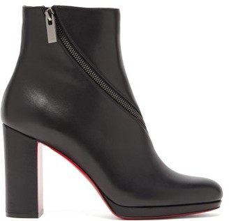 Christian Louboutin Birgitta 100 Leather Ankle Boots - Womens - Black Christian Louboutin Birgitta 100 Leather Ankle Boots - Womens - Black