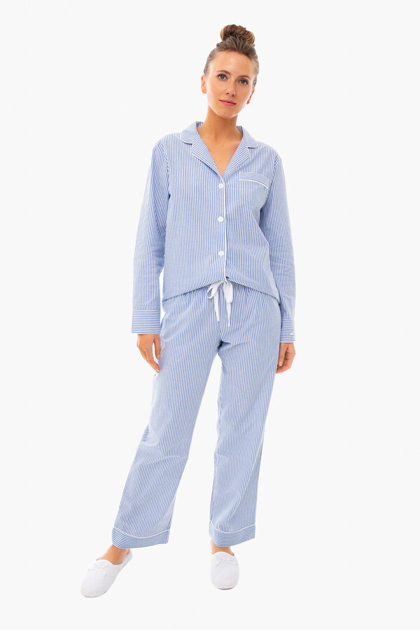 Petite Plume French Blue Seersucker Pajama Set - ShopStyle