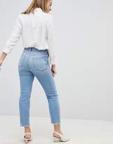 Thumbnail for your product : ASOS Petite Design Petite Farleigh High Waist Slim Mom Jeans In Zaliki Light Vintage Wash With Busted Knees