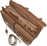 Thumbnail for your product : L.a.p.a. Men's Front-pocket Tan Brown Italian Leather Briefcase