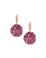 Thumbnail for your product : Rina Limor Fine Jewelry Rhodolite Round Wavy Drop Earrings