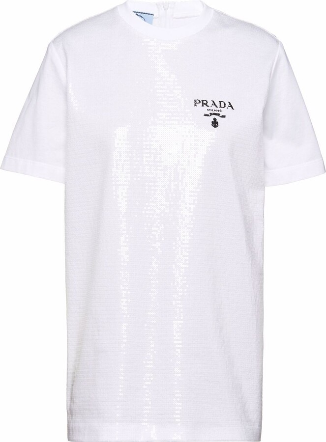 Prada Women's White T-shirts with Cash Back | ShopStyle