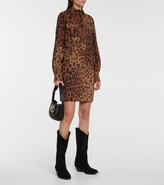 Thumbnail for your product : Etro Leopard-print stretch-wool minidress