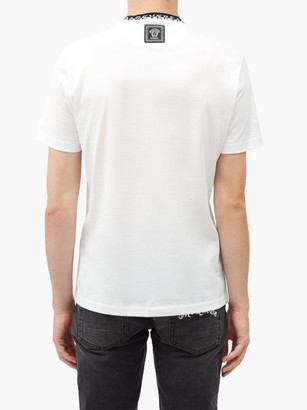 Versace Logo-jacquard Crew-neck Cotton T-shirt - White