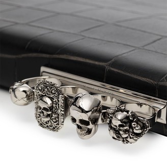 Alexander McQueen Men's Skull Four-Ring Leather Crossbody Bag - ShopStyle