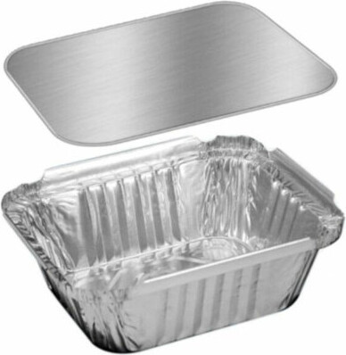 Nicole Fantini Disposable Aluminum 1Lb Oblong Pan 5.5" x 4" With Board Lids