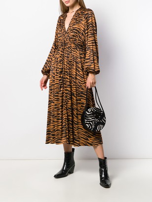 Andamane Zebra Print Midi Dress