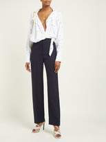 Thumbnail for your product : Jacquemus Figari Embroidered Cropped Shirt - Womens - White Multi