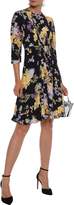 Thumbnail for your product : By Ti Mo Pintucked Floral-print Crepe De Chine Dress