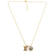 Louis Vuitton Spike Ball Logo Necklace Crystal with Metal – Gold
