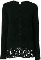 Thumbnail for your product : Comme des Garcons round neck lace trimmed cardigan