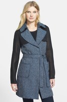 Thumbnail for your product : Elie Tahari 'Lisa' Tweed & Mesh Trench Coat