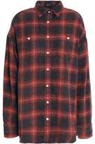 Thumbnail for your product : R 13 Checked Cotton-Flannel Top