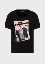 Thumbnail for your product : Emporio Armani Jersey T-Shirt With Maxi Photographic Print