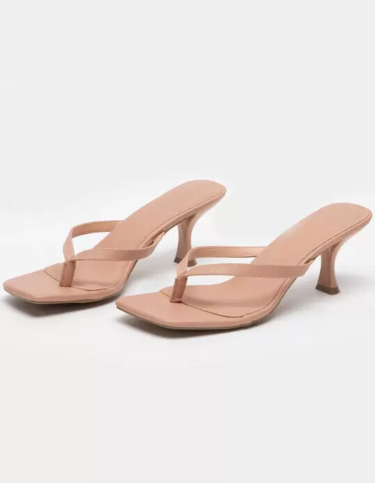 bamboo block heel sandals