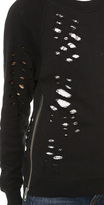 Thumbnail for your product : R 13 Shredded Zip Side Sweatshirt
