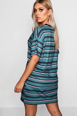 boohoo Plus Striped Tshirt Dress