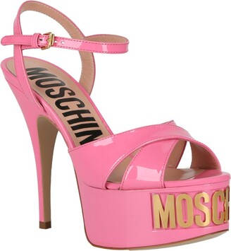 Moschino Logo Leather Sandal - ShopStyle