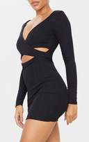 Thumbnail for your product : PrettyLittleThing Black Bandage Cross Front Cut Out Detail Bodycon Dress