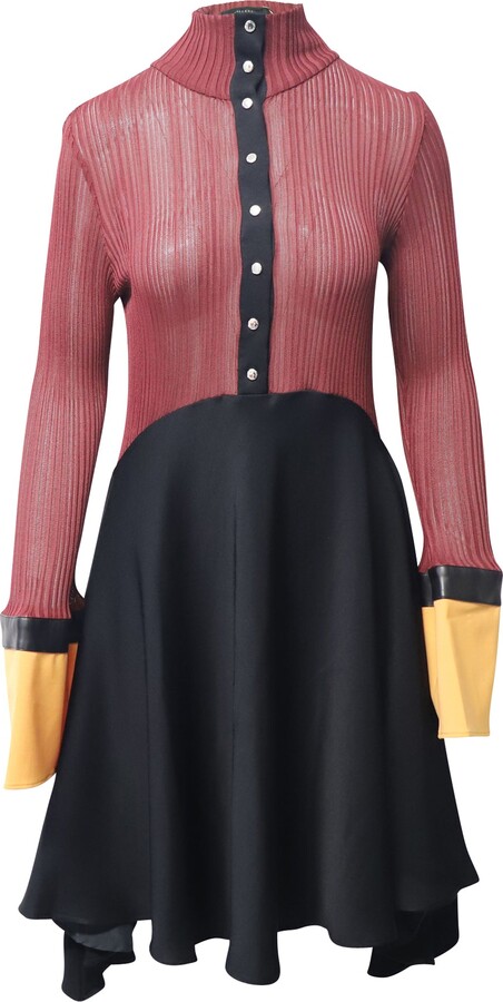 Ellery Concourse Tulip Sleeve Dress in Multicolor Polyester