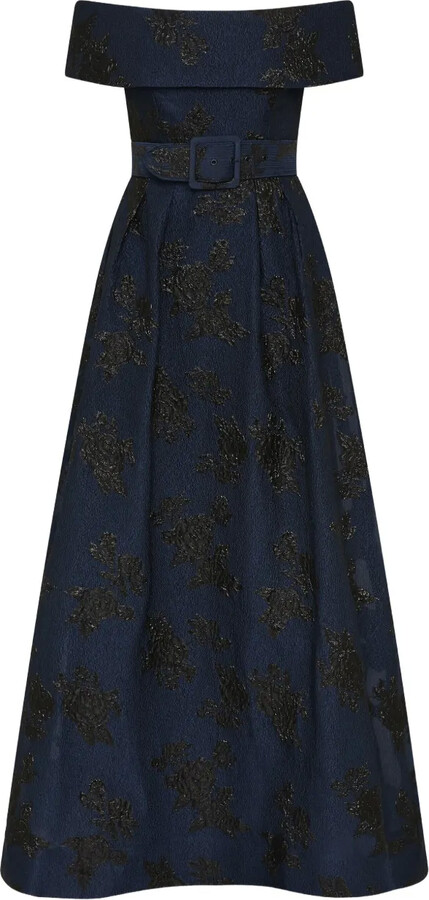 Rebecca Vallance Off-Shoulder Floral-Pattern Gown