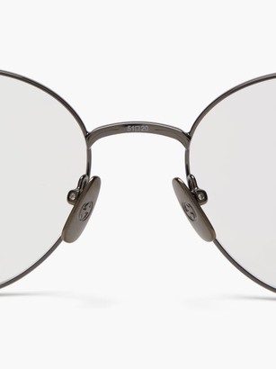 Gucci Round-frame Metal Glasses - Grey