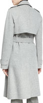 Thumbnail for your product : Theory Oaklane DF New Divided Open-Front Trench Coat, Melange Gray