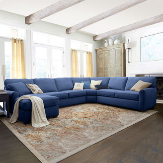 Asstd National Brand Fabric Possibilities Sharkfin-Arm 4-pc. Right-Arm Loveseat/Chaise Sectional