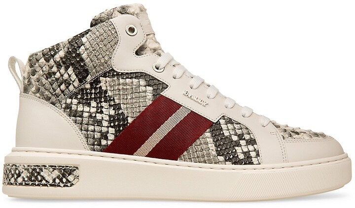 Bally Snake-Print High-Top Leather - ShopStyle