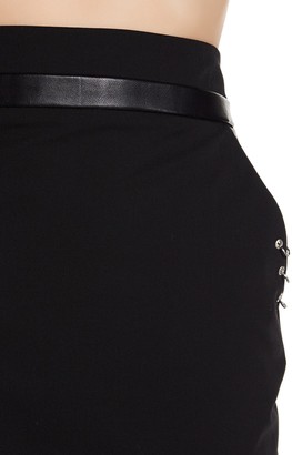 The Kooples Skirt with Genuine Leather Trim