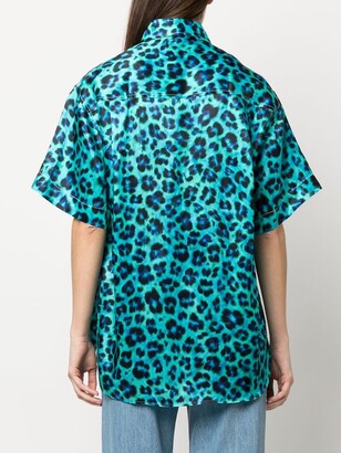 Sandro Leopard-Print Short-Sleeve Shirt