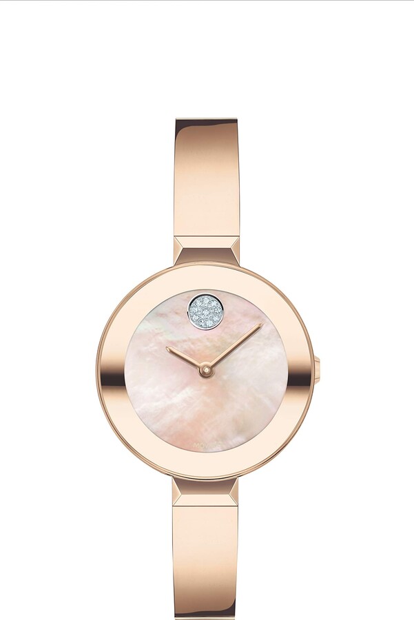 movado rose gold watch