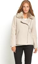 Thumbnail for your product : Savoir Biker Jacket with Faux Fur Collar