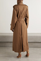 Thumbnail for your product : Bottega Veneta Belted Double-breasted Cotton-blend Gabardine Trench Coat - Light brown