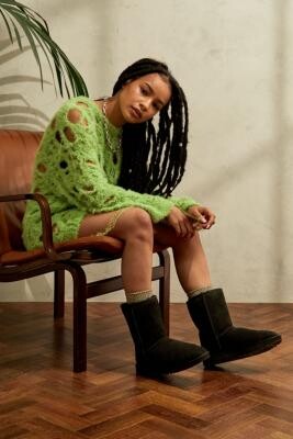 UGG Classic Short II Black Boots - Black UK 3 at Urban Outfitters