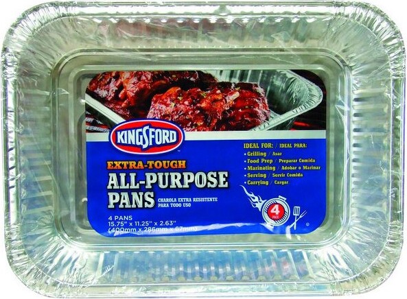Kingsford Aluminum Grilling Pan 15.75 in. L X 11.25 in. W 4 pk