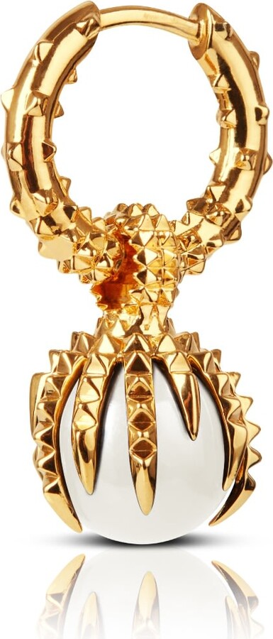 Kasun The Dragon & The Pearl Hoop Earrings - Gold