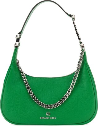 Michael Kors Women Large Charlotte Leather Shoulder Tote Handbag Purse Bag  Green | eBay